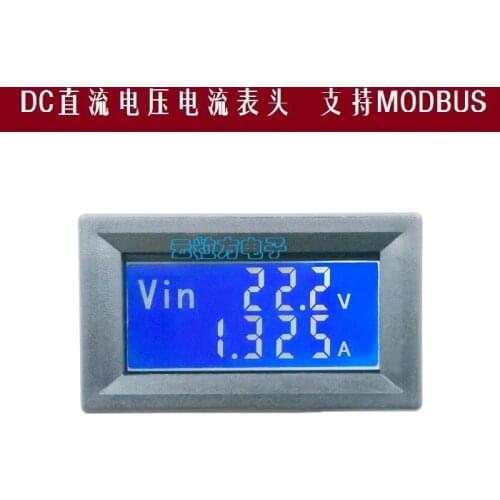 LCD DC meter digital display dual display voltage and current temperature RS485 interface support Modbus protocol