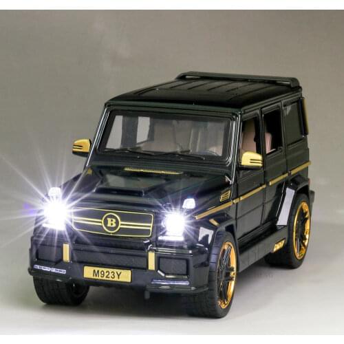 1:24 Diecast Toy Car Model G65 Metal High Simulation Toy Vehicle With Sound And Light Pull Back Car Collection Kids Toys Gifts