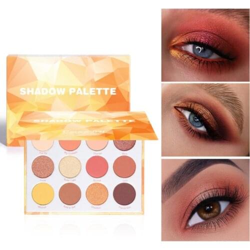 12 Color Eyeshadow Pallete Matte Shimmer Eyeshadow Waterproof Long-lasting Makeup Eyeshadow Palette Cosmetics TSLM1