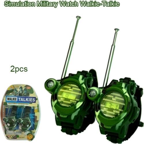 2pcs Kids Watch Mini Walkie Talkie 7 In 1 Camouflage Two-Way Radio Children Outdoor Interphone Transceiver Toy Gift