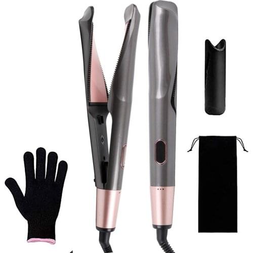2 In 1 Curl and Straight Confidence Fast Heating Straightener Tourmaline Hair Styling Tool Hair Straightening Twist Curling Iron