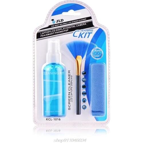 3 Pcs/Set Screen Cleaner Solution for Laptop/Phone/ iPad/Eyeglass Cleaner Includes Spray + Brush + CleaningJ04 21 Dropship