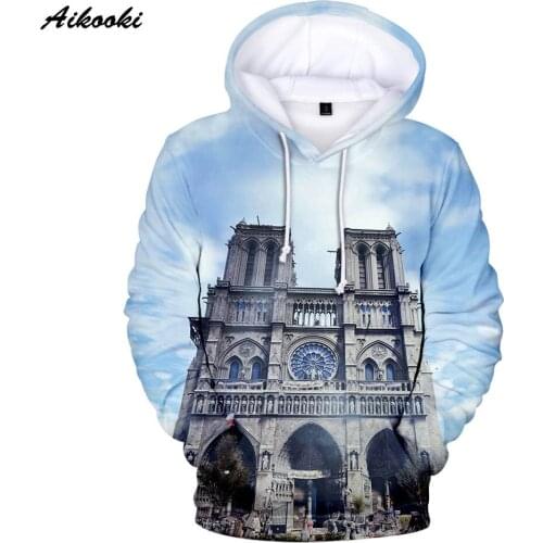 3DNotre Dame de Paris Hoodies Men Women Hoody Sweatshirts Hooded Commemorative Forever Notre Dame de Paris Mens Polluvers Tops