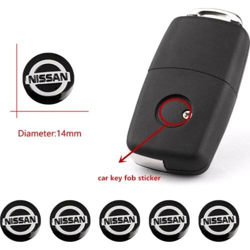 5Pcs Metal Car Key Sticker Auto Logo Decal For Nissan Juke Leaf Qashqai Patrol Sentra Altima Pulsar Almera Rogue Versa Maxima