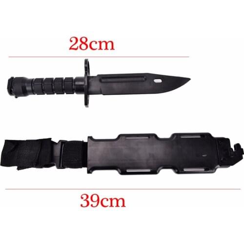 US Army M9 Airsoft Tactical Combat Plastic Toy Dagger Cosplay Model Knife for Show Military Training Wargame Hunting Black Color