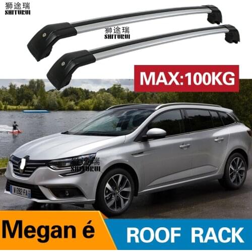 2Pcs Roof bars For RENAULT Megane (Mk. IV), 5-dr Estate, 2016- Aluminum Alloy Side Bars Cross Rails Roof Rack Luggage CUV SUV