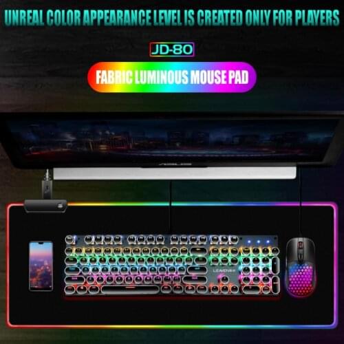 RGB Light Large Size Gaming Mouse Pad Non-Slip Rubber Keyboard Desk Mat Carpet Computer Gamer XXL Mousepad For Game Office