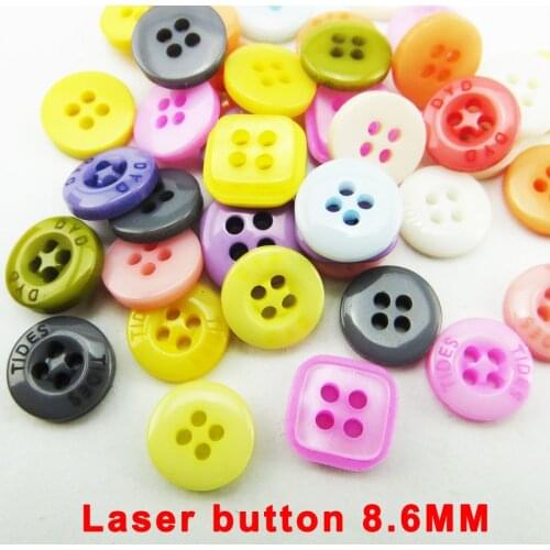 50PCS 8.6MM Colors Dyed High Quality Laser Button Shape Buttons Coat Boots Sewing Clothes Accessories R-315
