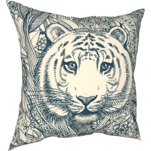 Tiger Tangle Pillowcase Printed Polyester Cushion Cover Decorative Throw Pillow Case Cover Home Drop Shipping 40X40cm