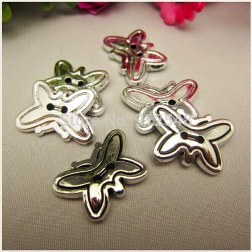 DT25 New Arrival, Hot 50 pcs Butterfly resin buttons handmade diy accessories, garment accessories, DIY accessories materials