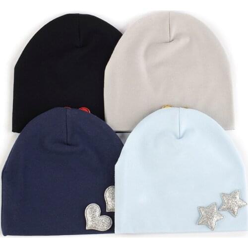 Infant Baby Cotton Beanie Hat Beanies Skullies Cap For 0-3 Month Solid Color With Heartshape Accessories Warm For Children