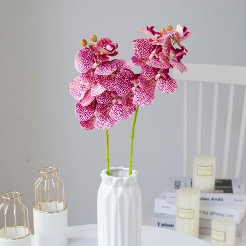 Artificial Flowers 3D Tape Orchid Phalaenopsis High Quality Butterfly Fake Plants Vases for Wedding Home Festival Decoration