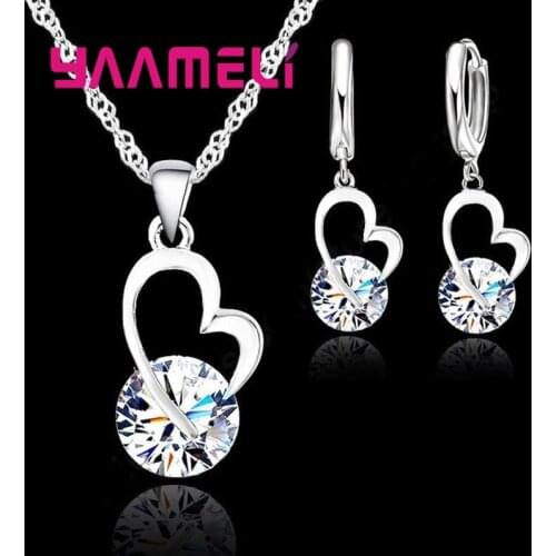 Exquisite Jewelry Sets For Women 925 Sterling Silver Wedding Earrings Pendant Necklace Party Anniversary Charm Gift