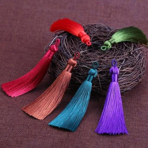 50pcs/lot Silk Tassel Charm Pendants Necklace Earring Findings Tassels For DIY Jewelry Making Material