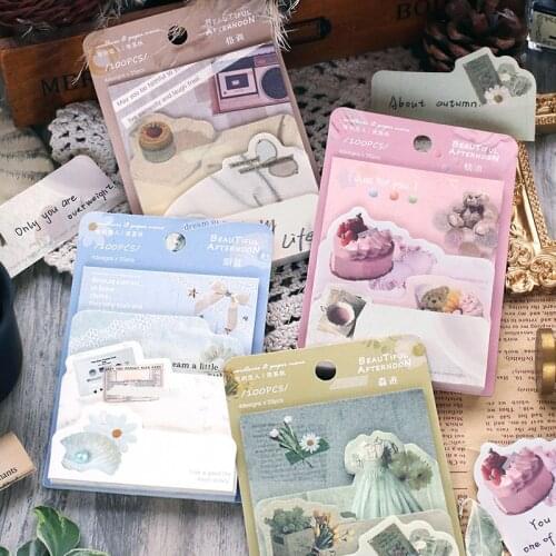 20sets/lot Memo Pads Sticky Notes Light retro art Paper diary Scrapbooking Stickers Office School stationery Notepad