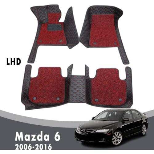 Car Floor Mats For Mazda 6 2016 2015 2014 2013 2012 2011 2010 2009 2008 2007 2007 Auto Interior Double Layer Wire Loop Carpets