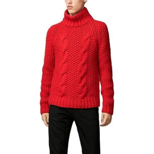 2021 New Mens Sweater pure Hand-knitted soft Thick Turtleneck Sweater coat Cool thick sweater Thick Pullover Sweater