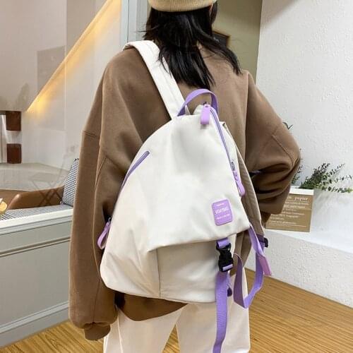 2021 New Laptop Backpack for TeenageColor Patchwork Shoulder Crossbody Bag Women Large Capacity Students Rucksack Bag Mochila