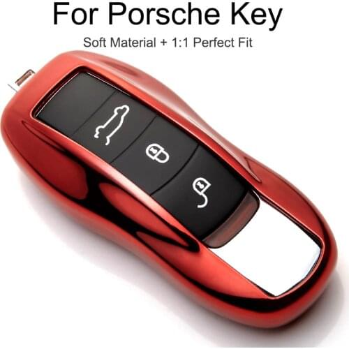 NEW Key Fob Case Keyring For Porsche Panamera Cayenne 958 955 997 911 Carrera Macan 996 TPU Car Key Protector Cover Holder Shell