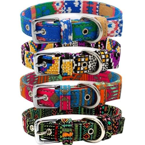 New Pet Collar Double Layer Colorful Fabric Pet Dog Collar Traction Dog Leash Pet Cat Dog Harness and Leash Set Dog Accessories