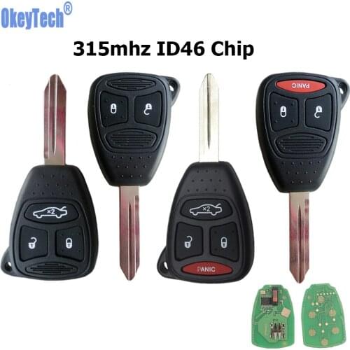 OkeyTech Remote Car Key 315/433mHz ID46 Chip For Chrysler Dodge RAM JEEP Commander Compass Grand Cherokee Liberty Wrangler