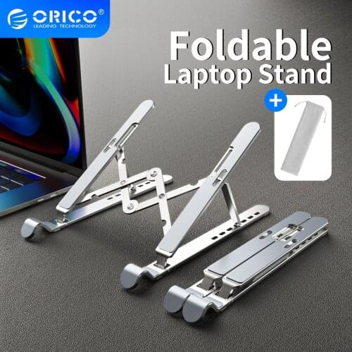 ORICO Laptop Stand Holder Riser Portable Adjustable Aluminum Notebook Stand Foldable Computer Stand 7 Angles for MacBook Tablets