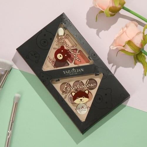 Little Raccoon Pearlescent 10 Color Eyeshadow Palette 2 Box Eyeshadow Set Matte Eyeshadow Female Cosmetics Cute Makeup