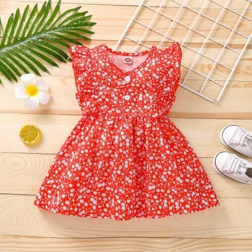 Toddler Girl Princess Dress Kid Girl Vintage Floral Print Dresses Child Lace Halter Casual Dresses Summer Outfits Clothes