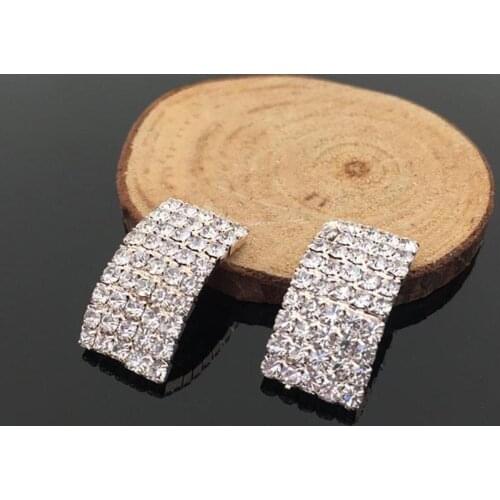 2019New 50Pcs Full Rhinestone Gold Arc Buttons for Wedding Decoration and DIY Hair Accessories HZ266