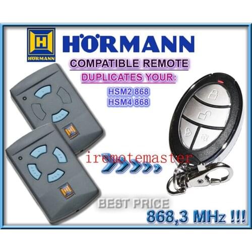 3pieces Hormann HSM2 HSM4 868mhz compatible garage door remote control duplicator clone very