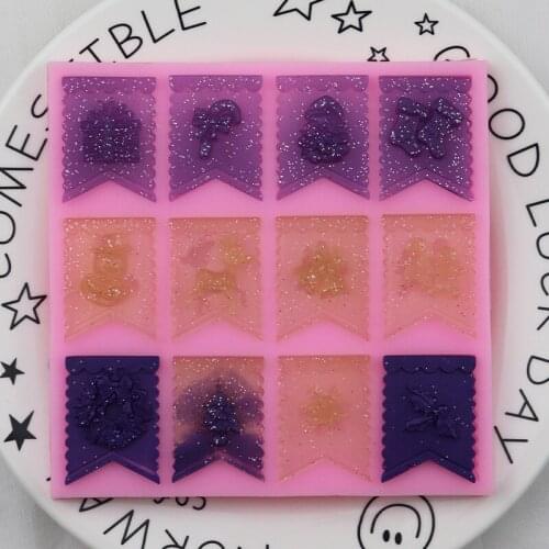 Christmas Pattern Turn Sugar Silicone Mold Cake Model XGY-282