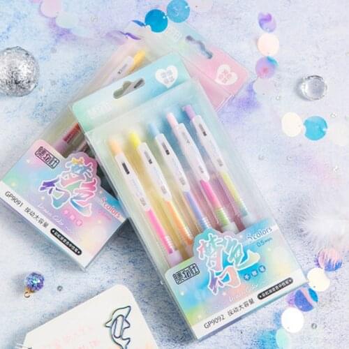 Gradient Color Watercolor Pen Neutral Pens Hand Account Pen Creative Girl Heart Dream Color Drawing Graffiti Marker Rainbow Pens