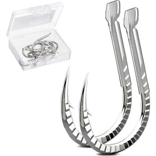 DONQL 10pcs/Box Titanium Alloy Fishing Hooks 20-65LB Single Circle Fishhook Barbed Carp Fishing Hooks Sea Accessories