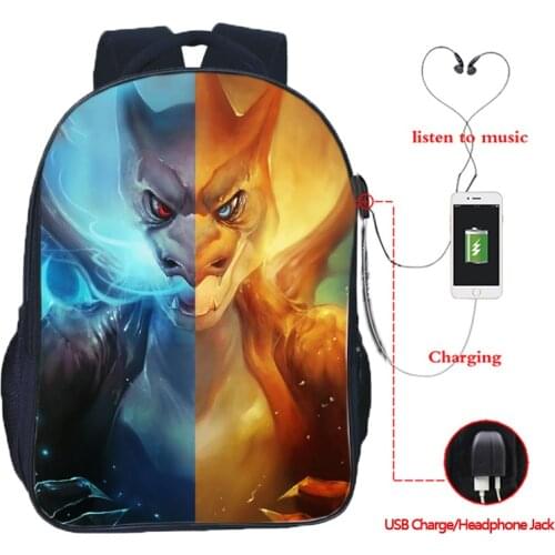 USB Charge Split Backpack Students Boys Girls Knapsack Men Women Travel Laptop Rucksack