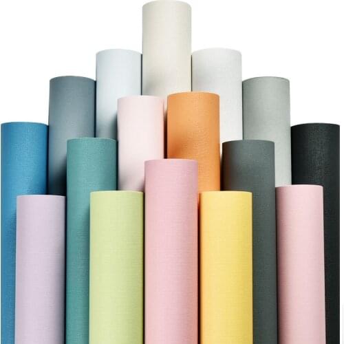 3m 5m Vinyl Wallpaper Self Adhesive Bedroom Warm Wallpaper Waterproof PVC Pure Color Wall Stickers Furniture Renovation Stickers