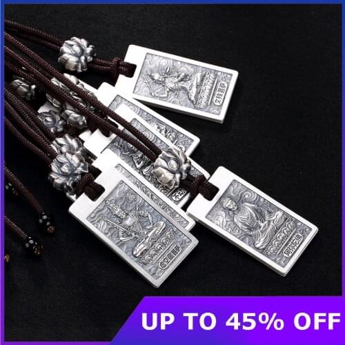 S999 Sterling Silver Fate Buddha Pendant for Man Women Chinese Zodiac Patron Saint Amulet Fashion Pure Argentum Jewelry Gifts