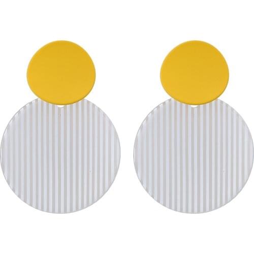 ONYSS Earrings 2021 Trend Luxury High Quality Acrylic Round Shape Pendants Earrings Fashion Jewelry Piercing Earrings For Women