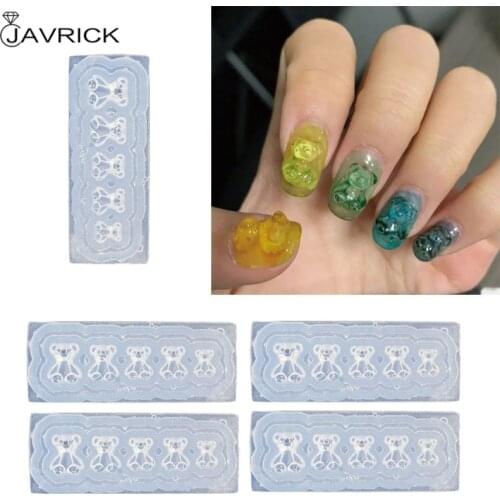 Silicone Mini Gummy Bear Mold Nail Art Resin Casting Mould Template Bear Silicone Resin Mold Jewelry Tools Art Crafts