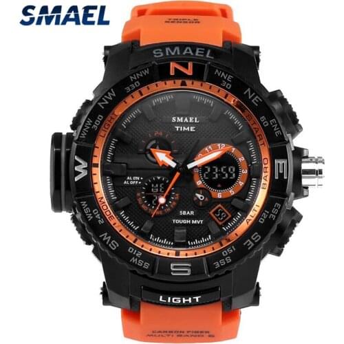 SMAEL Luxury Mens LED Analog Quartz Watch Men Fashion Military Sport Watches Male Waterproof Date Wristwatch Relogio Masculino