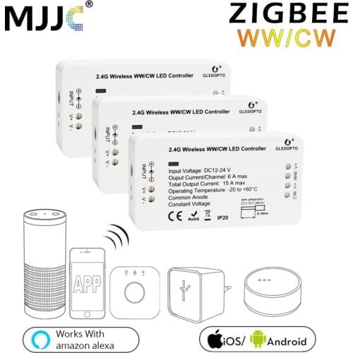 Zigbee LED Controller WW CW Zigbee Controller LED DC12V 24V LED Strip Controller Zll App Controller RGBW RGB