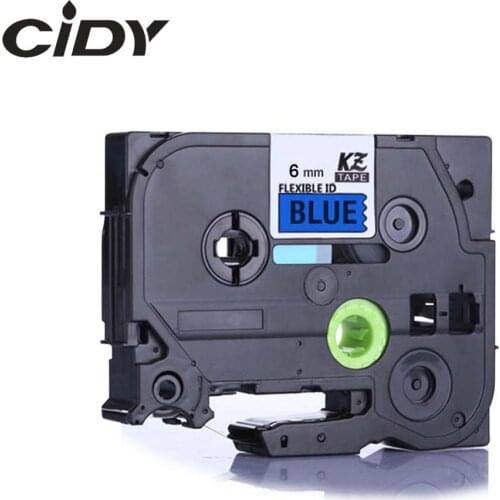 Tze-FX511 6mm black on blue flexible cable label tape tze FX511 tz-FX511 for brother p-touch printer tze211 Laminated Ribbons