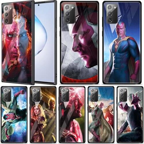 Vision marvel hero for Samsung Galaxy Note 20 Ultra 10 Lite Plus 9 8 5G A70 A50 A40 A30 A20 Tempered Glass Phone Case