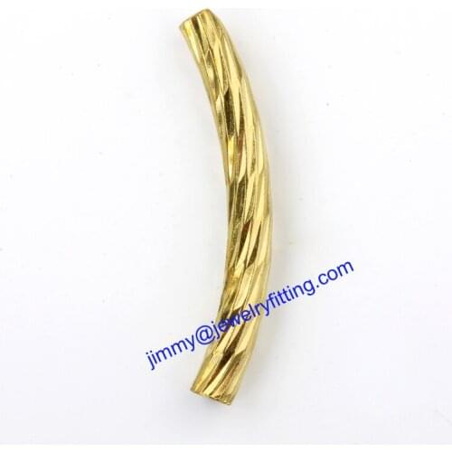 Jewelry findings Brass metal tube beads spacer beads Carved tube Beads for jewelry making4*30*0.4mm