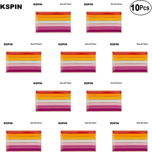 Sun Set Lesbian Flag Lapel Pin Flag badge Brooch Pins Badges 10Pcs a Lot