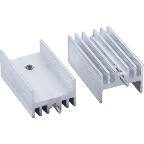 10/100/500pcs TO-220 Heatsink 25*15*11mm IC aluminum heatsink high power radiators with pin electronic heat conductors