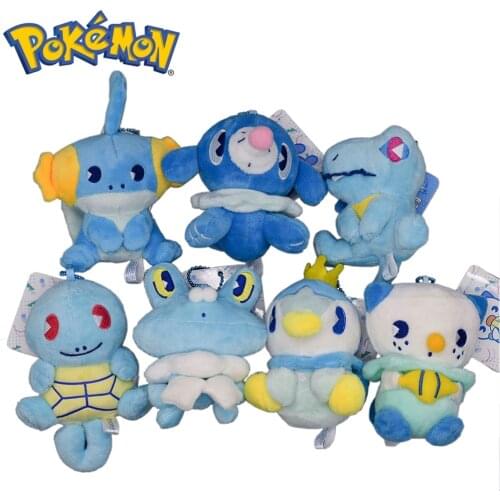 10CM Pokemon Kawaii Plush Doll Cute Pokémon Sobble Squirtle Totodile Short Stuffed Pendant Keychain Piplup Model Dolls Kids Toys