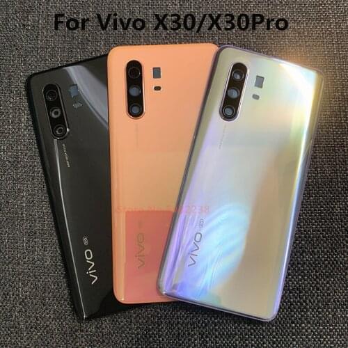 100% Original For VIVO X30 X30Pro Glass Back Battery Cover Rear Back Housing Case For VIVO X30 Pro Housing With Camera Frame