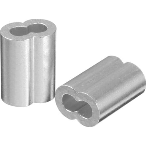 100pcs 3/32 inch (3.0mm) Diameter Wire Rope Aluminum Alloy Sleeves Clip Fittings Cable Crimps