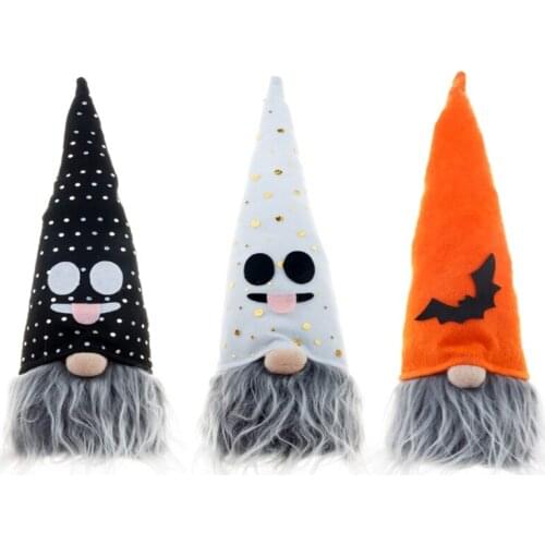 15 Inch Halloween Gnome with LED Light Handmade Plush Swedish Gnomes Sitting Tomte Nordic Figurine