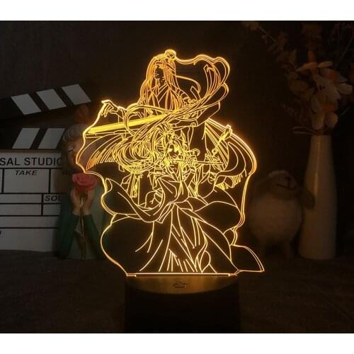Lovely Mo Dao Zu Shi Japanese Anime Manga 3D Night Light Alarm Clock Base Lamp Light Nightlight Touch Sensor Bright Base Infant
